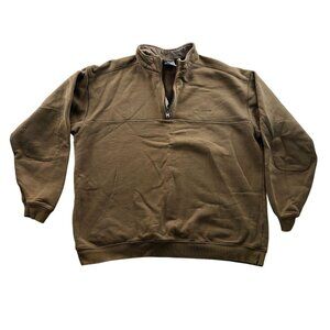 Columbia Men's Pullover Quarter Zip Size XL Brown 1/4 Zip Fleece Stand Collar Ou